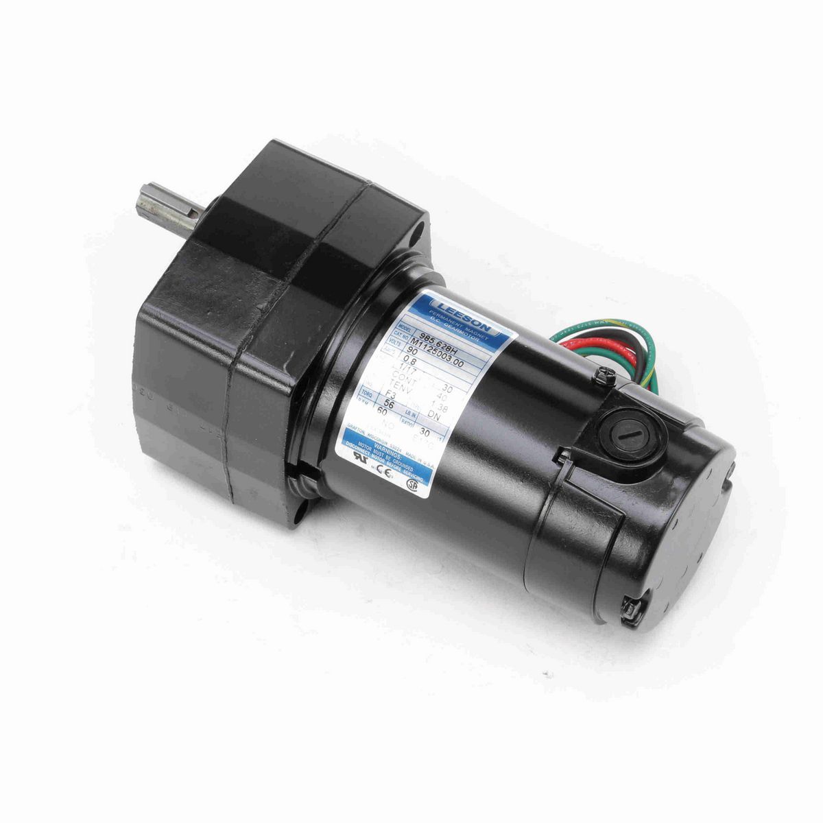 LEESON Parallel Shaft Gearmotor, 0.06 HP, 90 V, 60 RPM, 30 Frame, TENV - M1125003.00