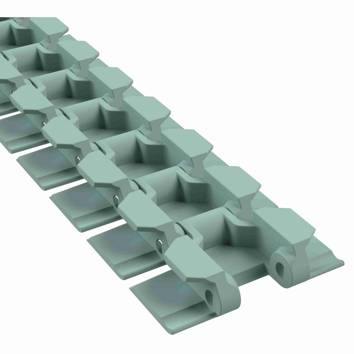 Rexnord 880TAB Side-flexing Solid Top, Material: Heat Stabilized (Green), Width: 3.25in, Pitch: 1.5in - 81447891