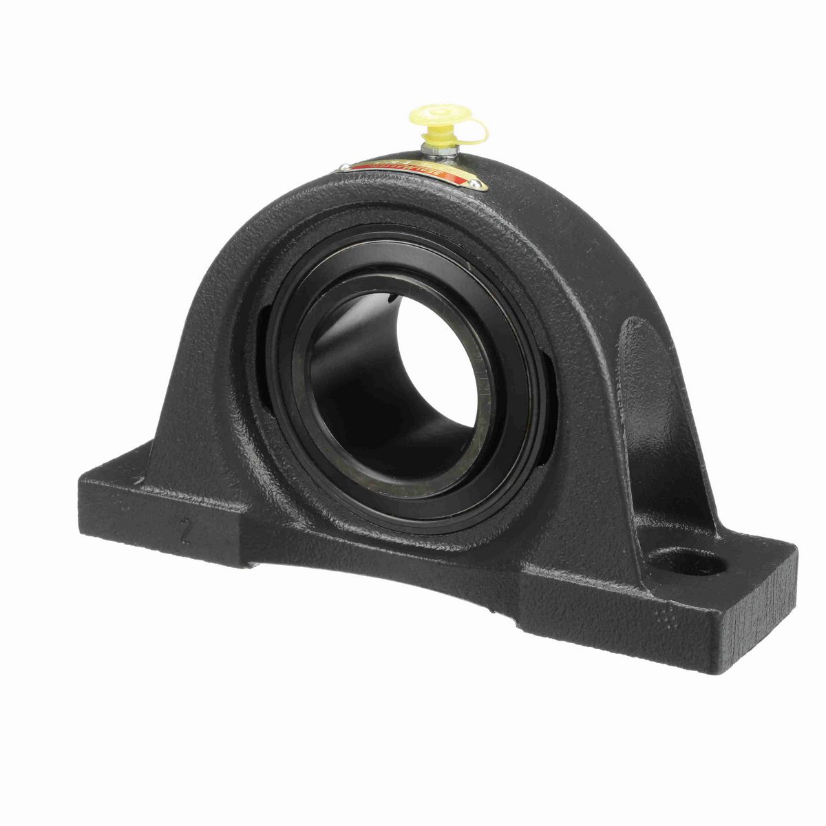 Sealmaster Mounted Cast Iron Two Bolt Pillow Block Ball Bearing - 52100 Bearing Steel, Black Oxided - Setscrew Lock - NP-35