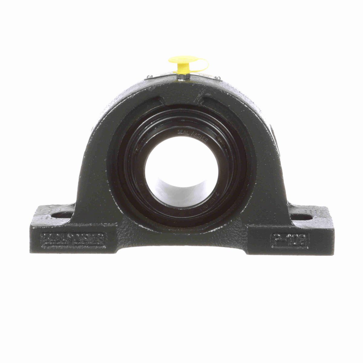 Sealmaster Mounted Cast Iron Two Bolt Pillow Block Ball Bearing - 52100 Bearing Steel, Black Oxided - Setscrew Lock - High Contamination - NP-28 DRT