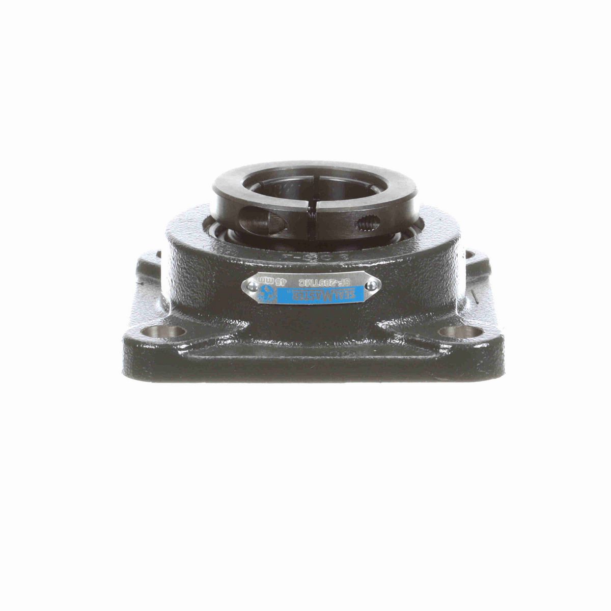 Sealmaster Mounted Cast Iron Four Bolt Flange Ball Bearing - 52100 Bearing Steel, Black Oxided - Concentric Lock - SF-209TMC