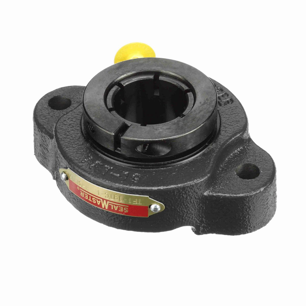 Sealmaster Mounted Cast Iron Two Bolt Flange Ball Bearing - 52100 Bearing Steel, Black Oxided - Concentric Lock - TFT-19TC-1