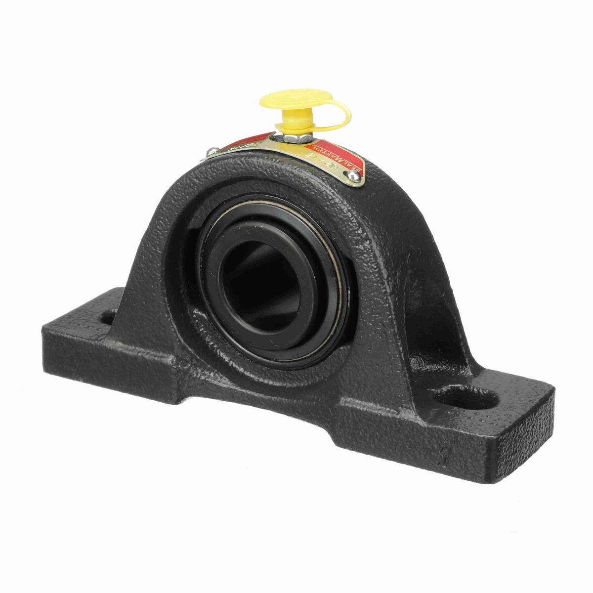 Sealmaster Mounted Cast Iron Two Bolt Pillow Block Ball Bearing - 52100 Bearing Steel, Black Oxided - Setscrew Lock - NP-15