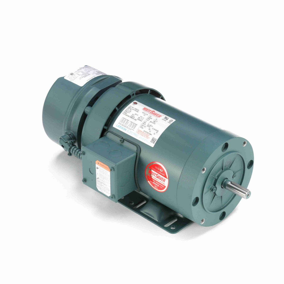 LEESON Brake Motor, 1 HP, 3 Ph, 60 Hz, 230/460 V, 1800 RPM, 56C Frame, TEFC - 119563.00