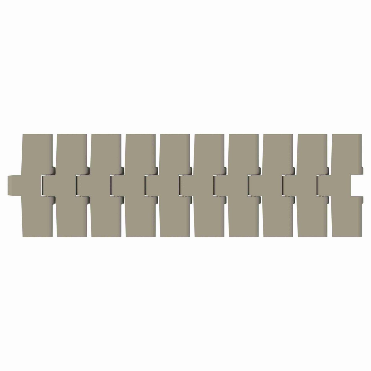 Rexnord 880B Side-flexing Solid Top, Material: Extreme Chemical Resistant (Grey), Width: 4.5in, Pitch: 1.5in - 81432162