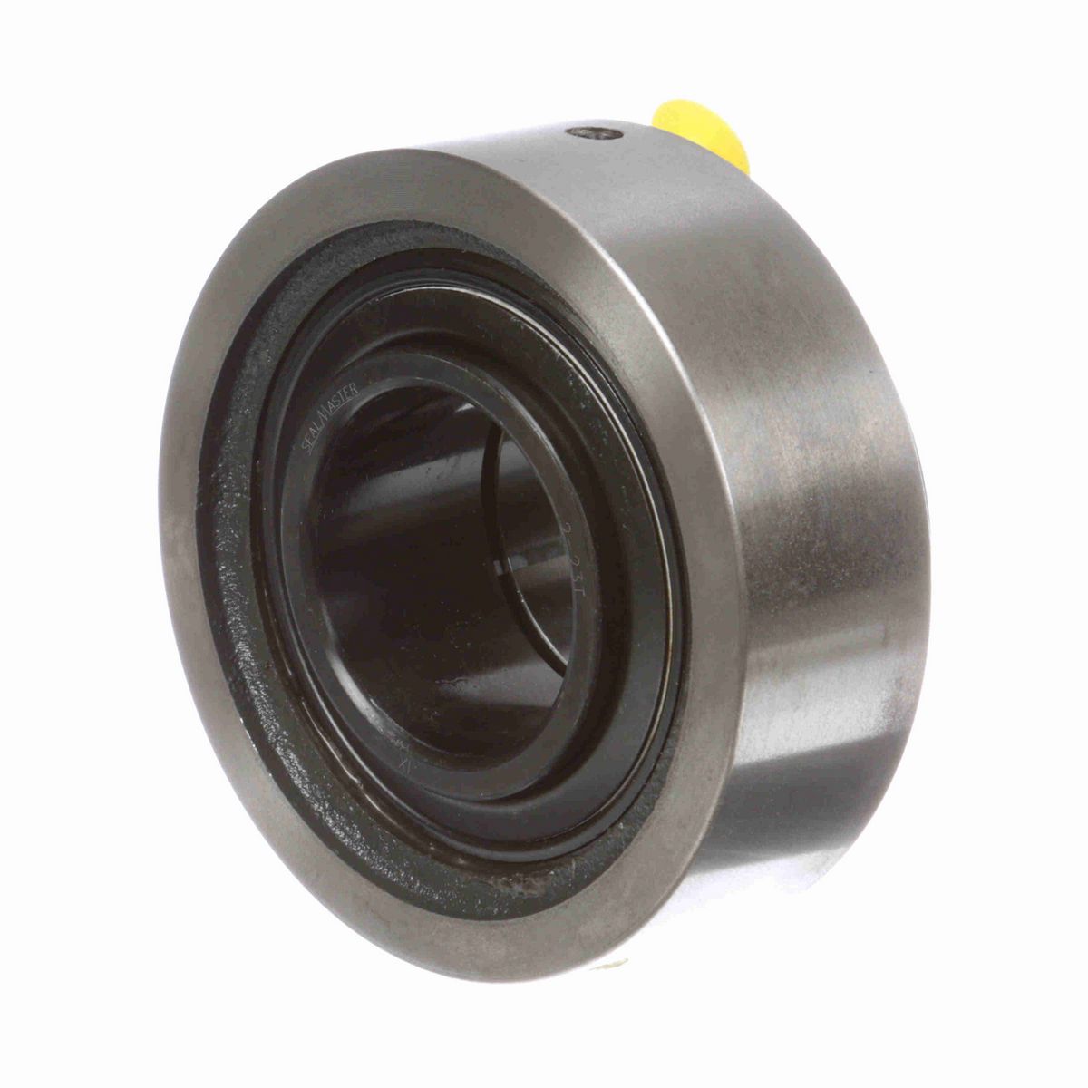 Sealmaster Mounted Cast Iron Cylindrical Cartridge Ball Bearing - 52100 Bearing Steel, Black Oxided - Concentric Lock - SC-35T