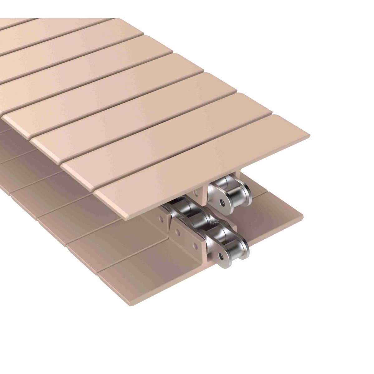 Rexnord 963 Straight Running Solid Top, Material: Tan Low Friction, Width: 6in, Pitch: 1.5in - LF963SSK6