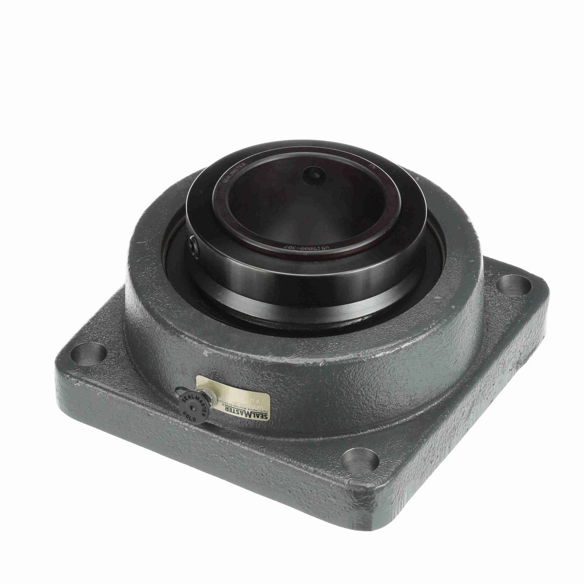 Sealmaster Mounted Ductile Iron Four Bolt Flange Spherical Roller - 52100 Bearing Steel, Black Oxided - Collar Mount Lock - USFBE5000-307