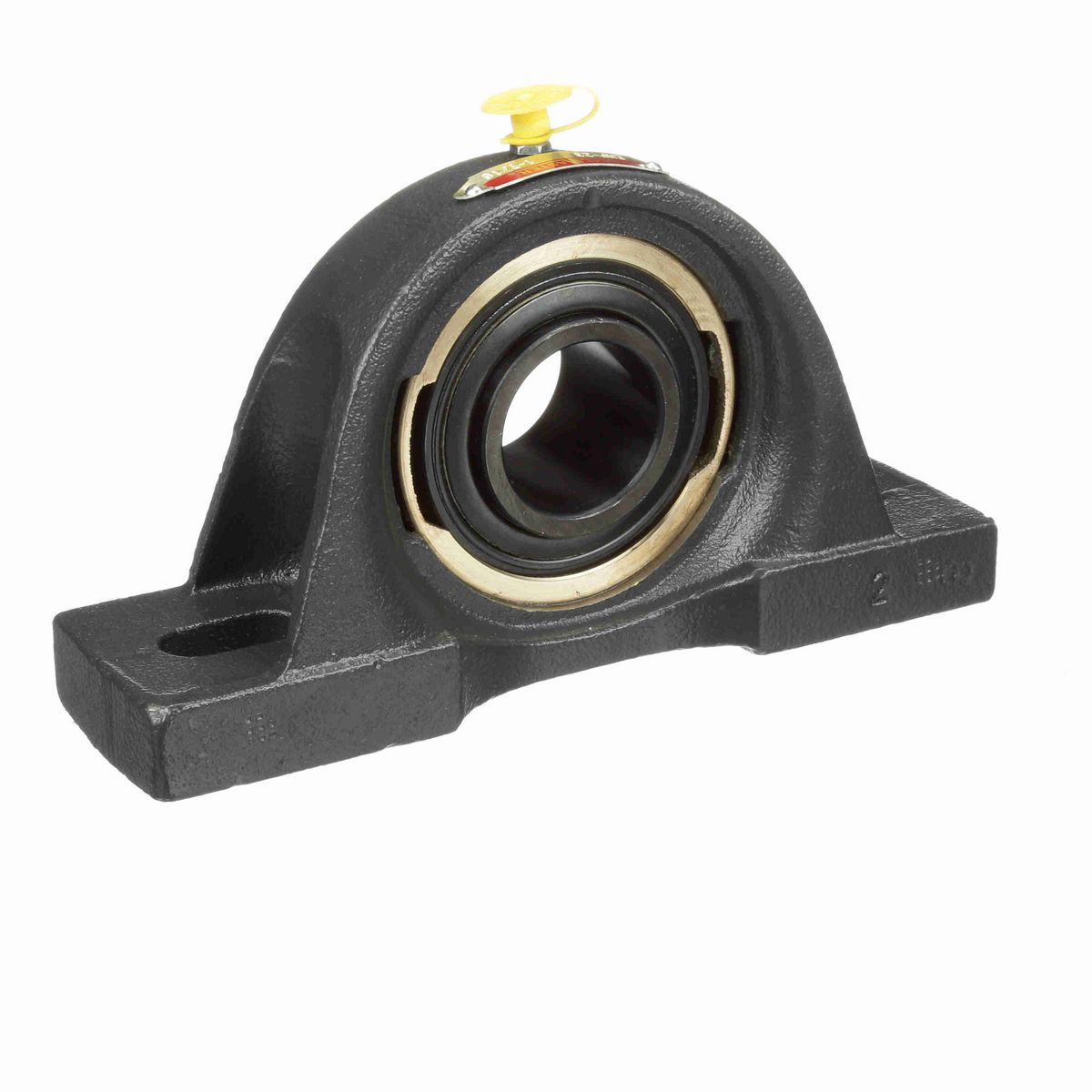 Sealmaster Mounted Cast Iron Two Bolt Pillow Block Ball Bearing - 52100 Bearing Steel, Black Oxided - Setscrew Lock - EMP-23