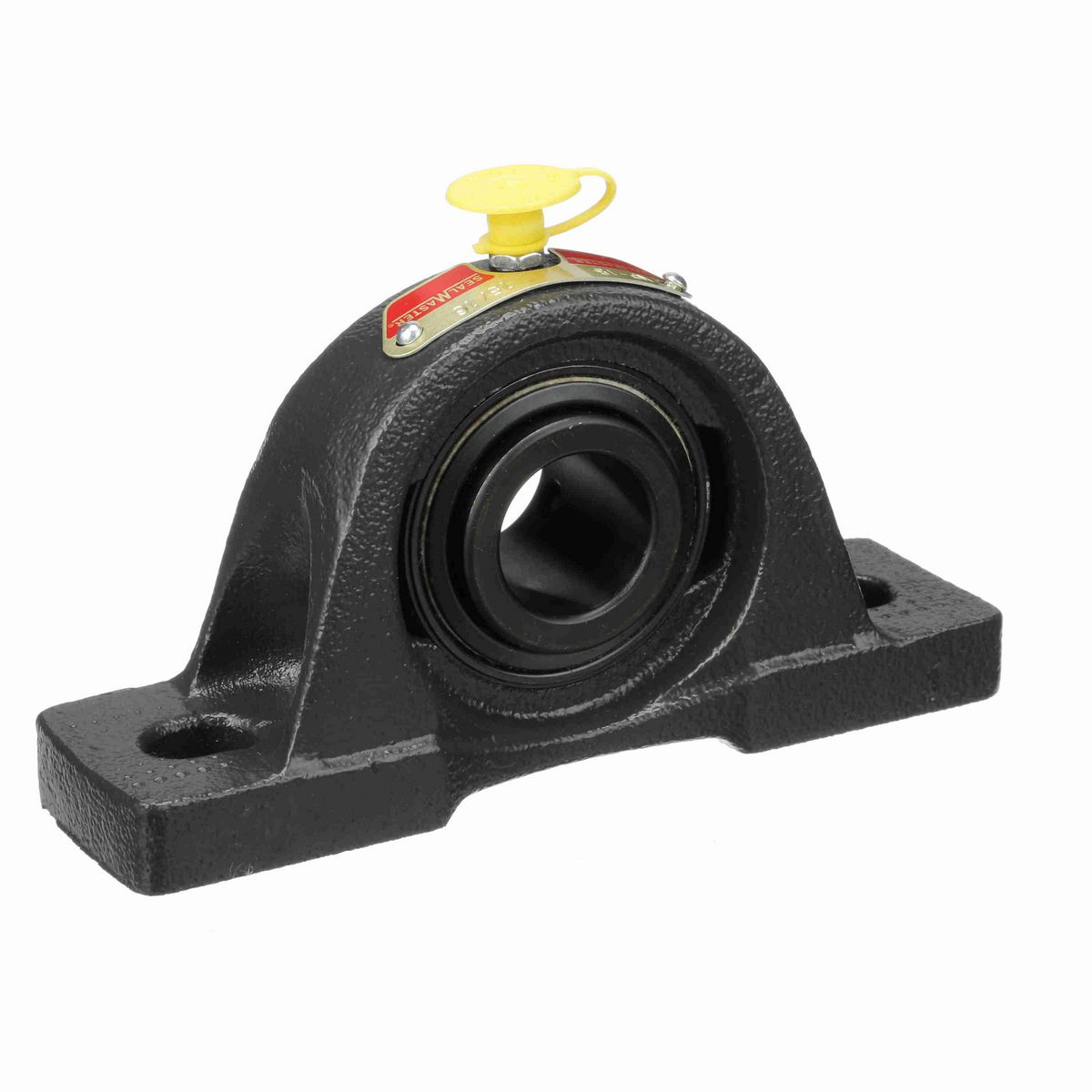 Sealmaster Mounted Cast Iron Two Bolt Pillow Block Ball Bearing - 52100 Bearing Steel, Black Oxided - Setscrew Lock - NP-15