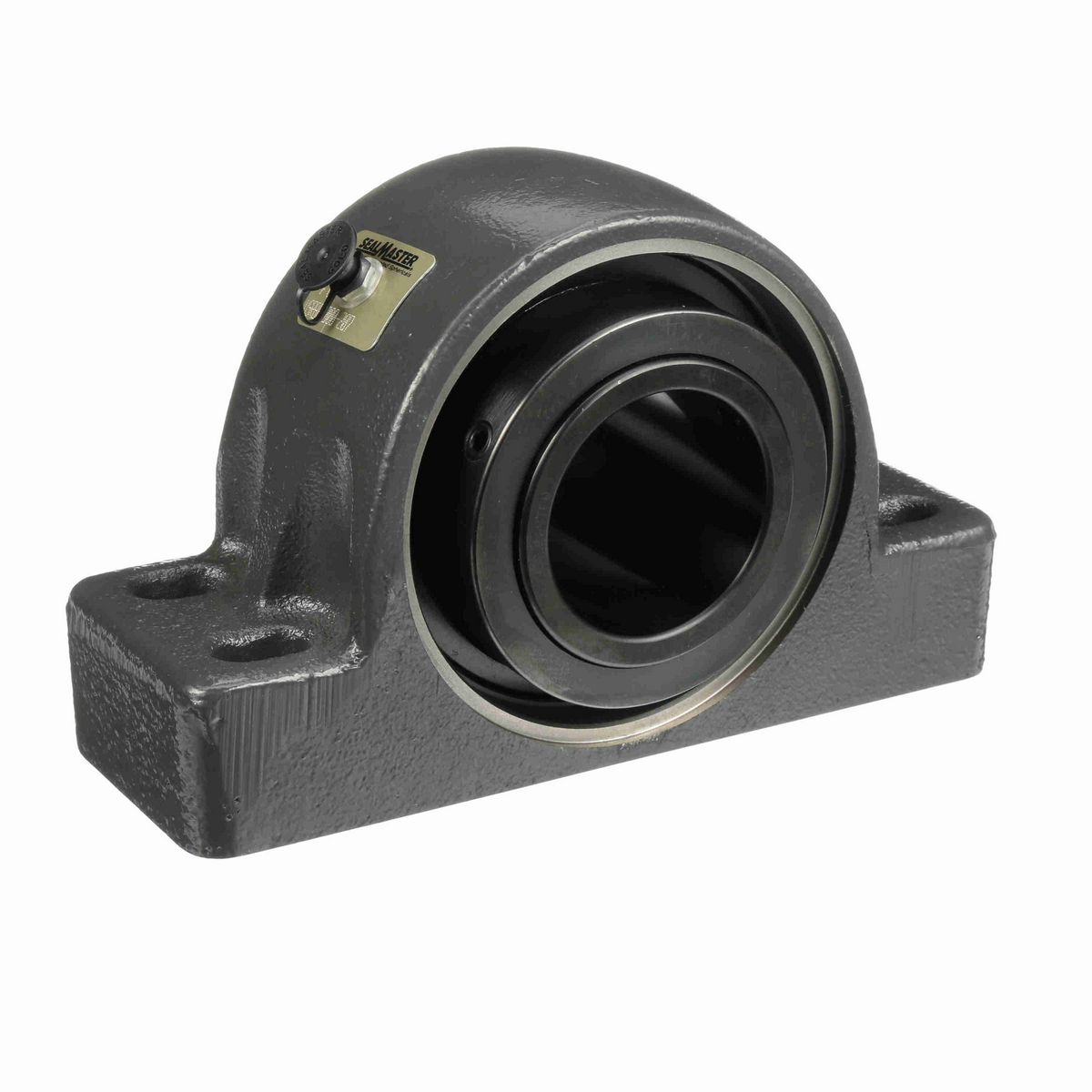 Sealmaster Mounted Cast Iron Four Bolt Pillow Block Spherical Roller - 52100 Bearing Steel, Black Oxided - Collar Mount Lock - USRBF5000-207