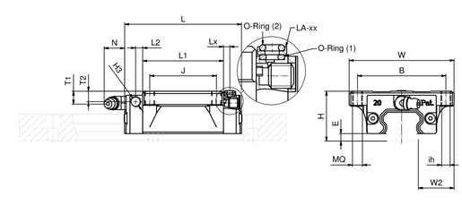 Каретка фланцевого типа SNR LGBXS25FNSSNZ2-N