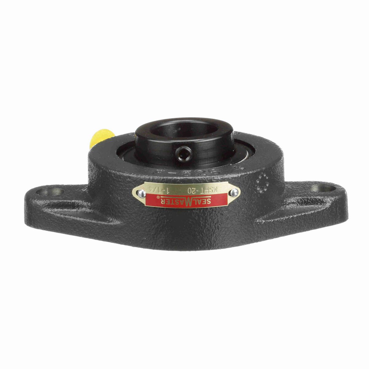 Sealmaster Mounted Cast Iron Two Bolt Flange Ball Bearing - 52100 Bearing Steel, Black Oxided - Setscrew Lock - MSFT-20