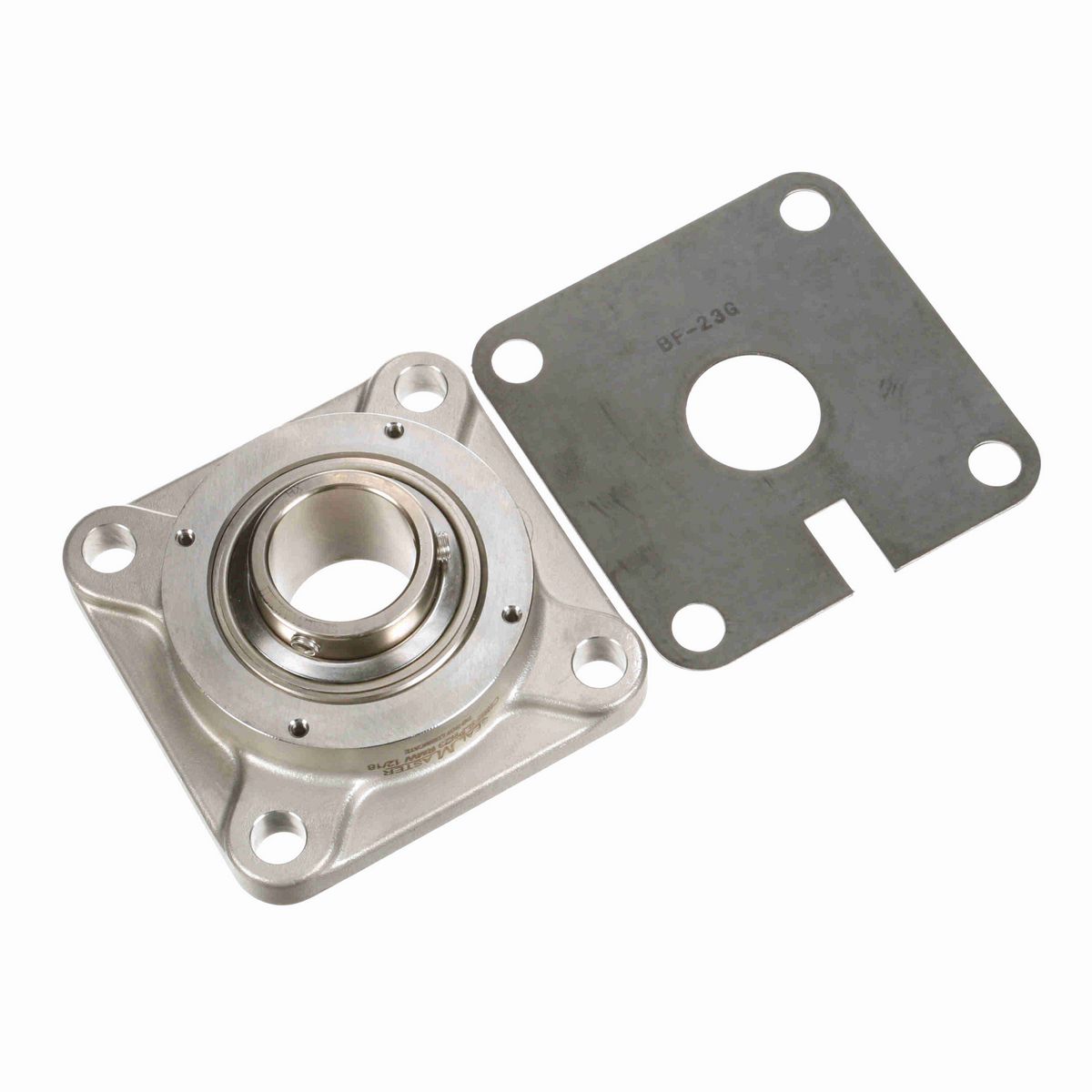 Sealmaster Mounted Stainless Steel Four Bolt Flange Ball Bearing - 52100 Bearing Steel, Phosphorus Nickel Coated - Setscrew Lock - Corrosion Resistant - Reduced Maintenance - Lubed for Life - CRBFS-PN23 RMW