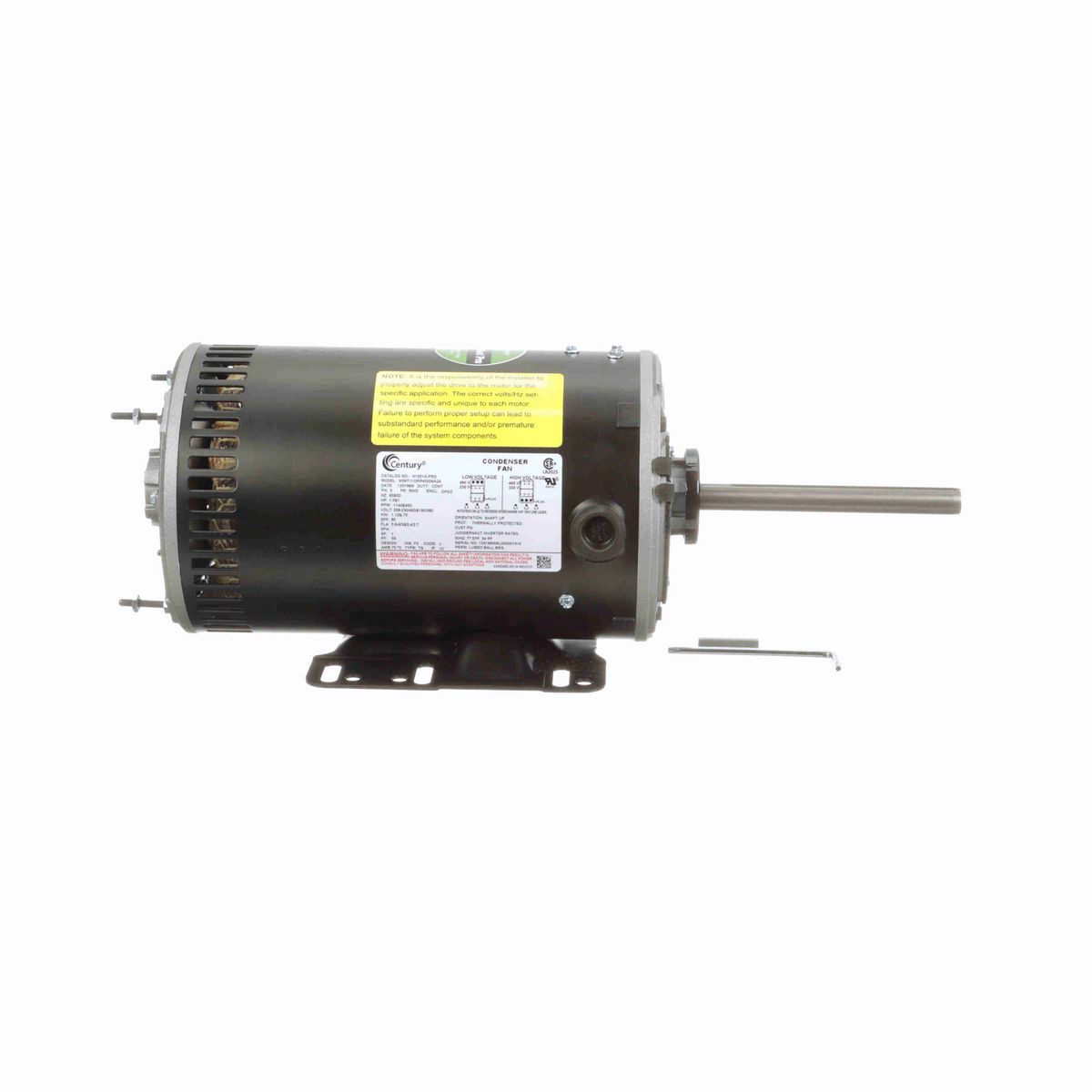 Century JuggerNaut® Pro Condenser Fan Motor, 1.5&1 HP, 3 Ph, 60/50 Hz, 230/460&190/380 V, 56HZ Frame, OPAO - H1051A-PRO