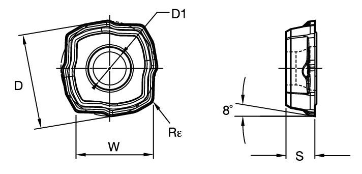 Drilling insert for Steel and Cast Iron Kennametal Drill Fix PRO - Carbide Insert - Inboard - PK Geometry [7034321]