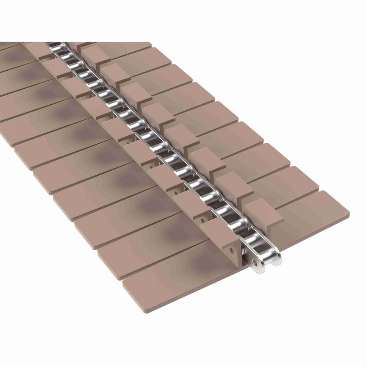 Rexnord 1873TAB Side-flexing Solid Top, Material: Tan Low Friction, Width: 7.5in, Pitch: 1.5in - LF1873SSK750