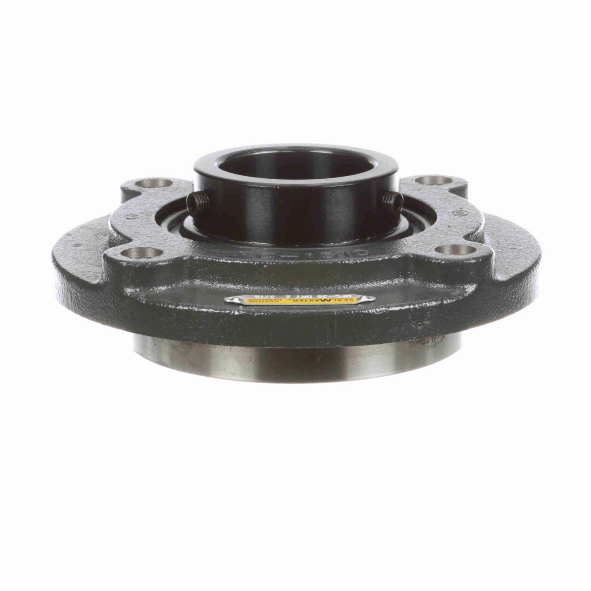 Sealmaster Mounted Cast Iron Flange Cartridge Ball Bearing - 52100 Bearing Steel, Black Oxided - Setscrew Lock - High Contamination - MFC-35 DRT