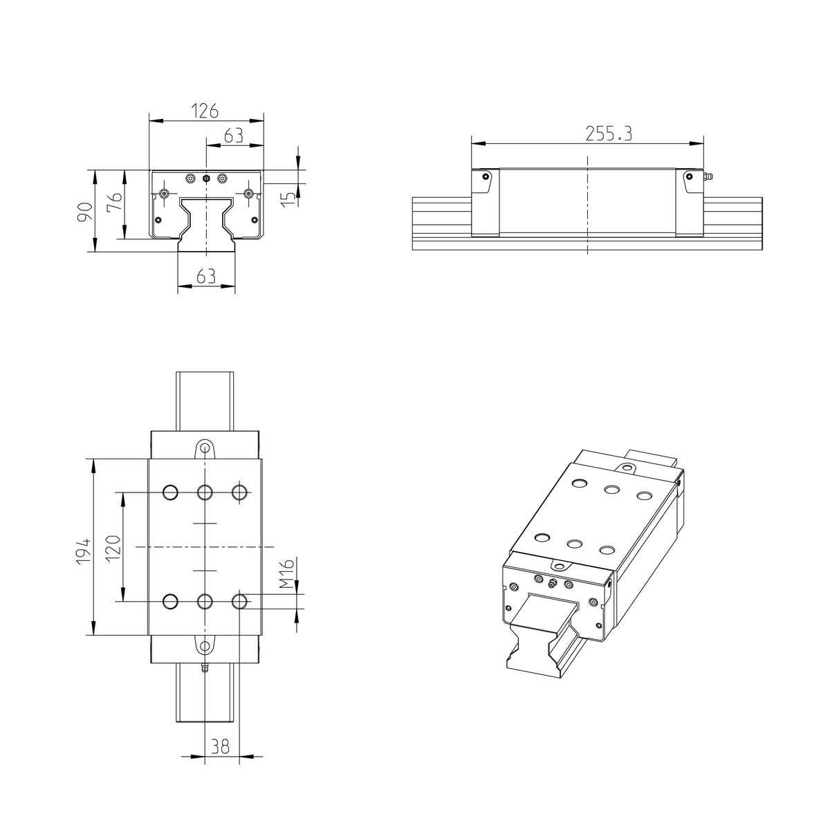 Роликовая каретка из углеродистой стали Bosch Rexroth RWD-065-SLS-C2-P-2 [R18236222X]