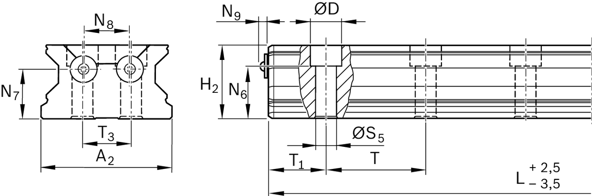 Роликовая направляющая устойчивая к коррозии с покрытием Resist CR Bosch Rexroth RSA-055-BNS-H-MA-SC [R187356372]