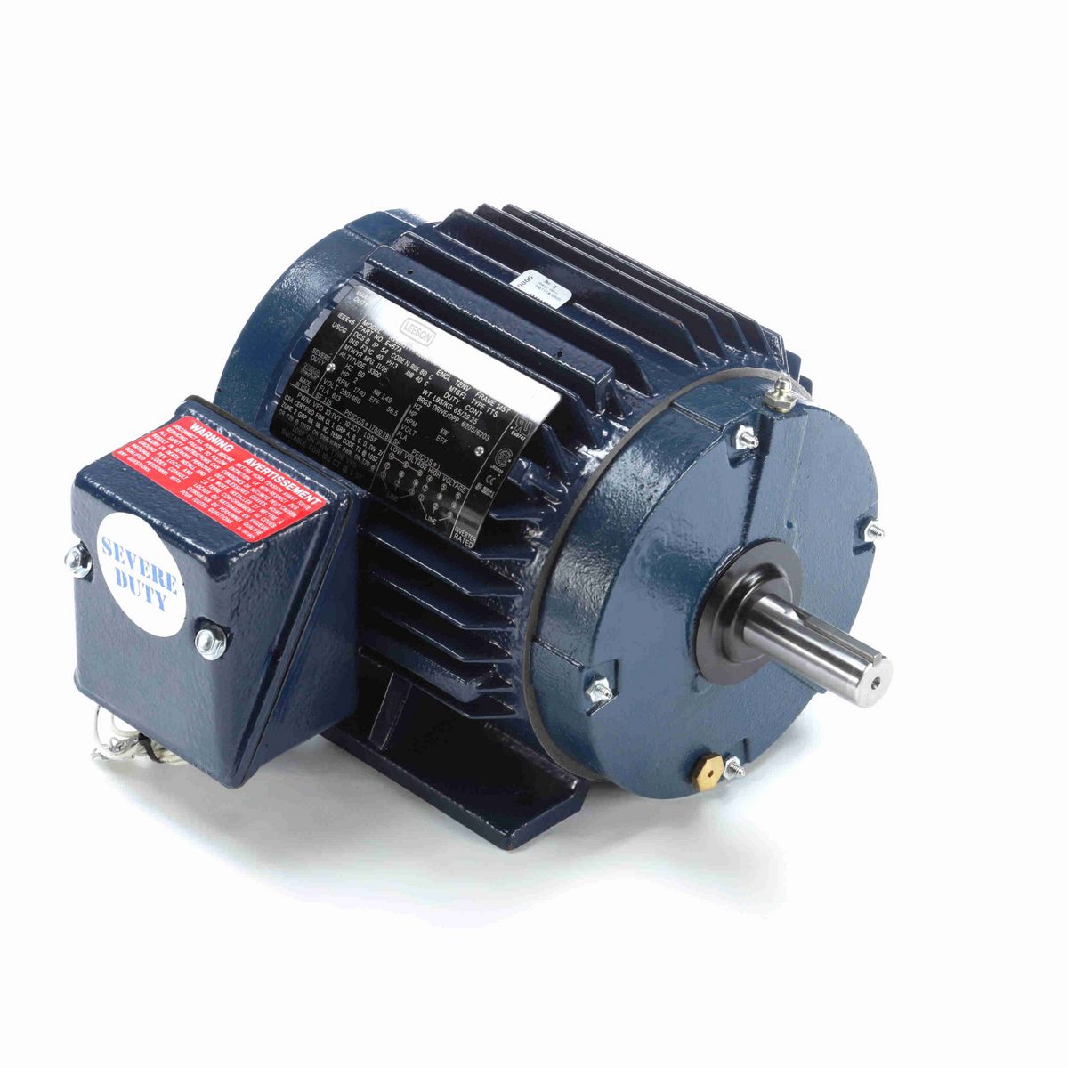 LEESON Severe Duty Motor, 2 HP, 3 Ph, 60 Hz, 230/460 V, 1800 RPM, 145T Frame, TENV - E467A