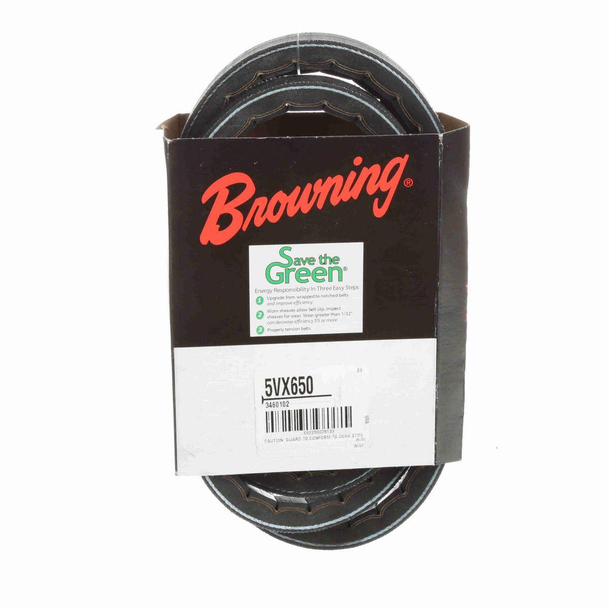 Browning EPDM Notched Belt 98% Efficient - 5VX650