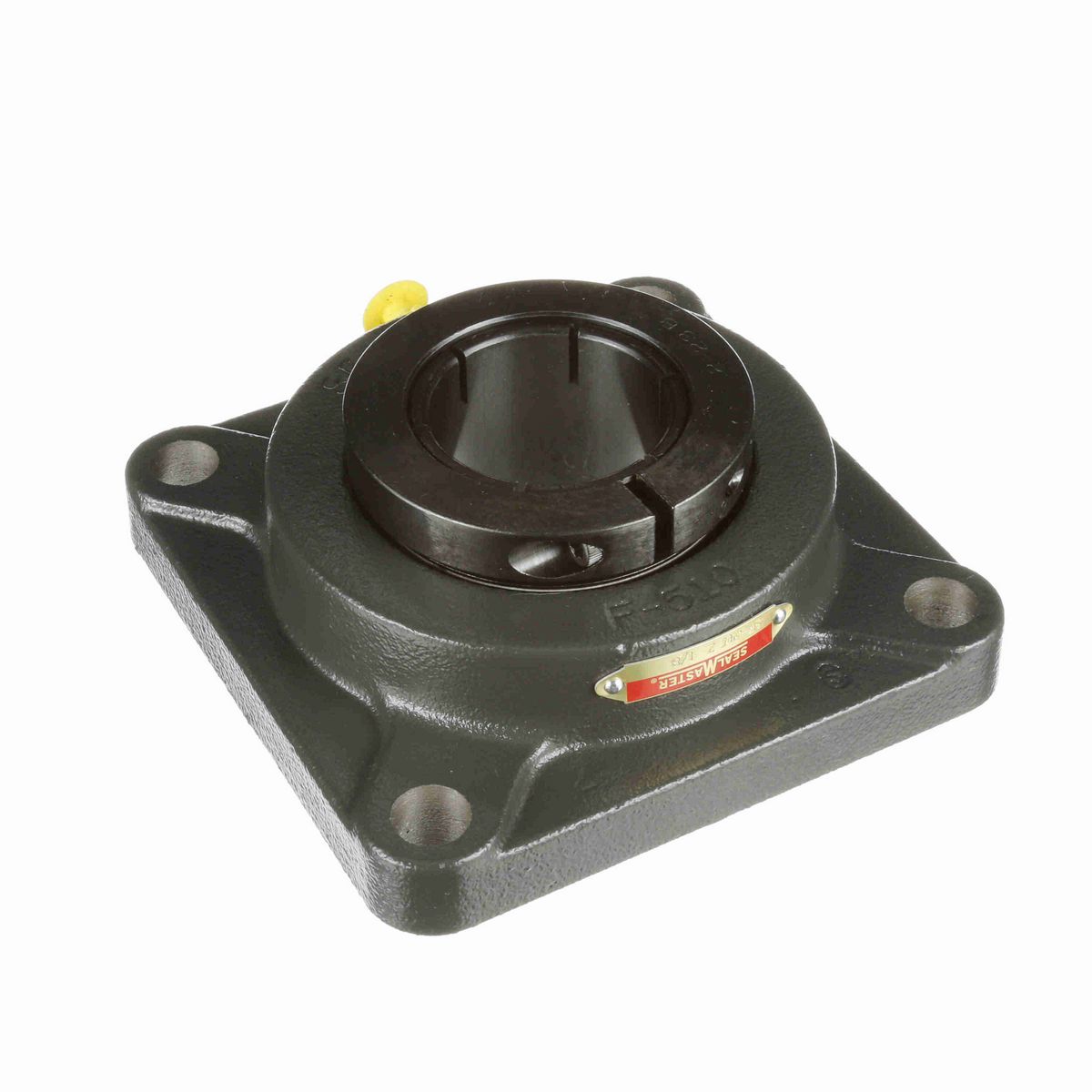 Sealmaster Mounted Cast Iron Four Bolt Flange Ball Bearing - 52100 Bearing Steel, Black Oxided - Concentric Lock - SF-34T