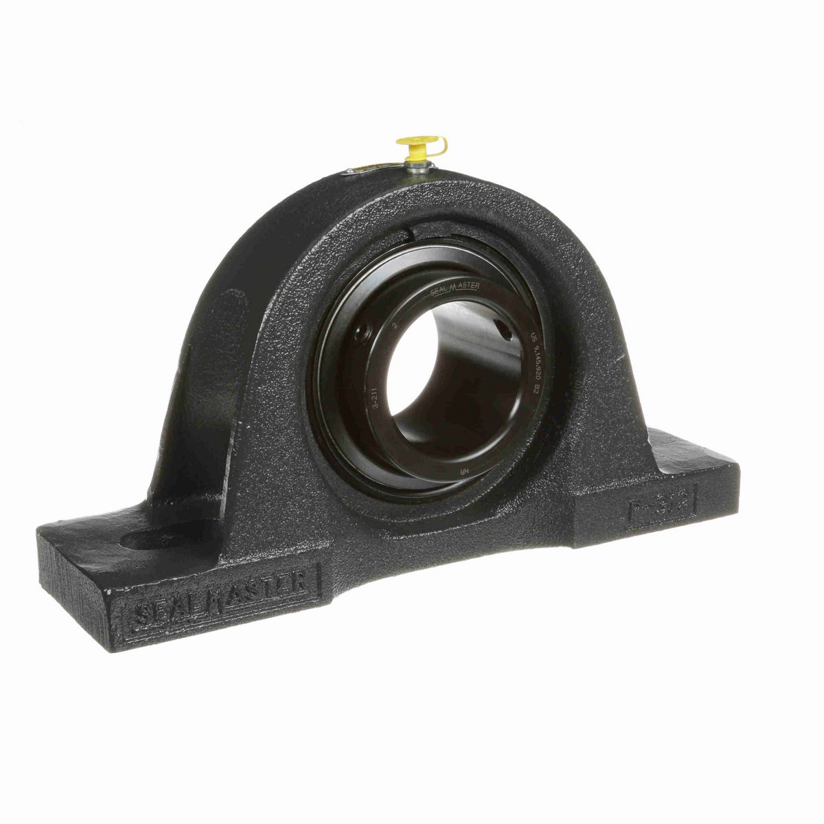 Sealmaster Mounted Cast Iron Two Bolt Pillow Block Ball Bearing - 52100 Bearing Steel, Black Oxided - Setscrew Lock - Air Handling Housing Fit, Noise Tested - MP-43 CXU