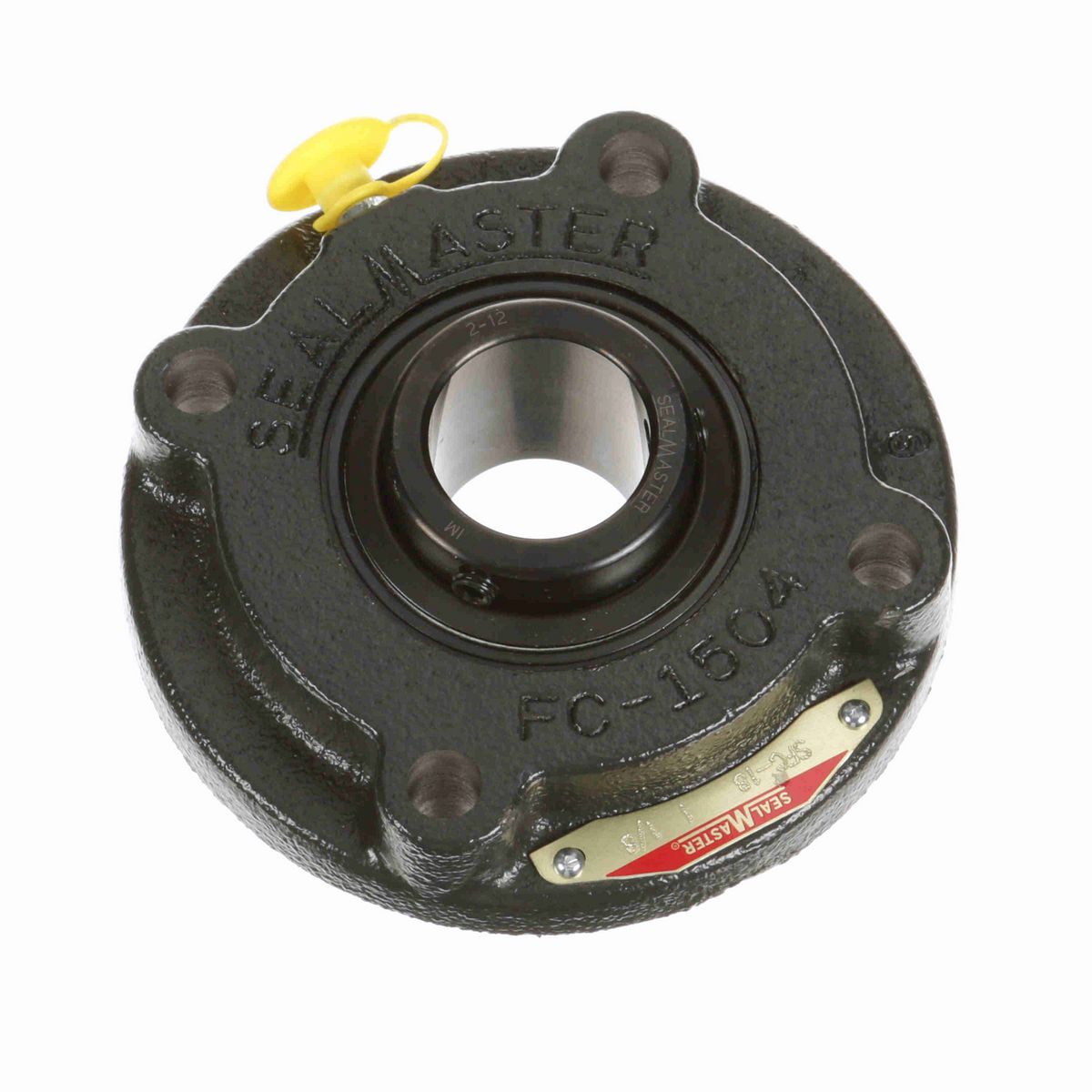 Sealmaster Mounted Cast Iron Flange Cartridge Ball Bearing - 52100 Bearing Steel, Black Oxided - Setscrew Lock - SFC-18