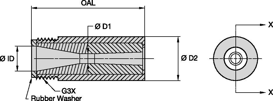 Most effective on jobs where the nozzles are held close to the surface being blasted Kennametal F Series Blast Nozzles - Medium Venturi - Boron Carbide [2940237]