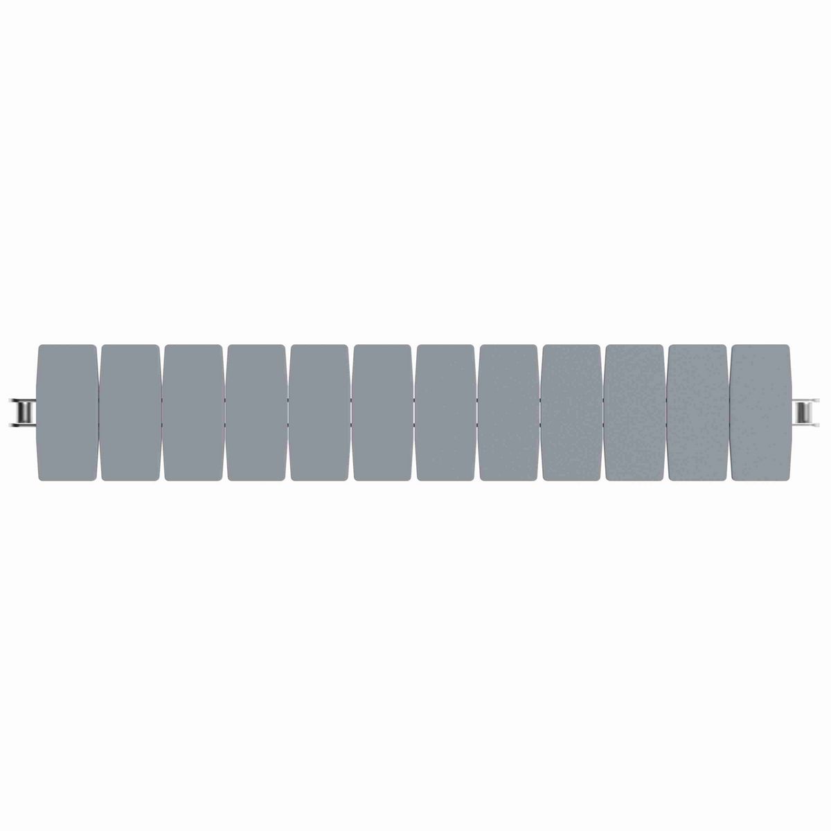 Rexnord 1873TAB Side-flexing Solid Top, Material: Silver Platinum Series, Width: 3.25in, Pitch: 1.5in - 81430842