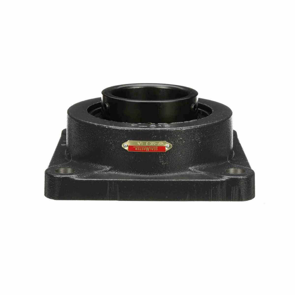 Sealmaster Mounted Cast Iron Four Bolt Flange Ball Bearing - 52100 Bearing Steel, Black Oxided - Setscrew Lock - MSF-52C