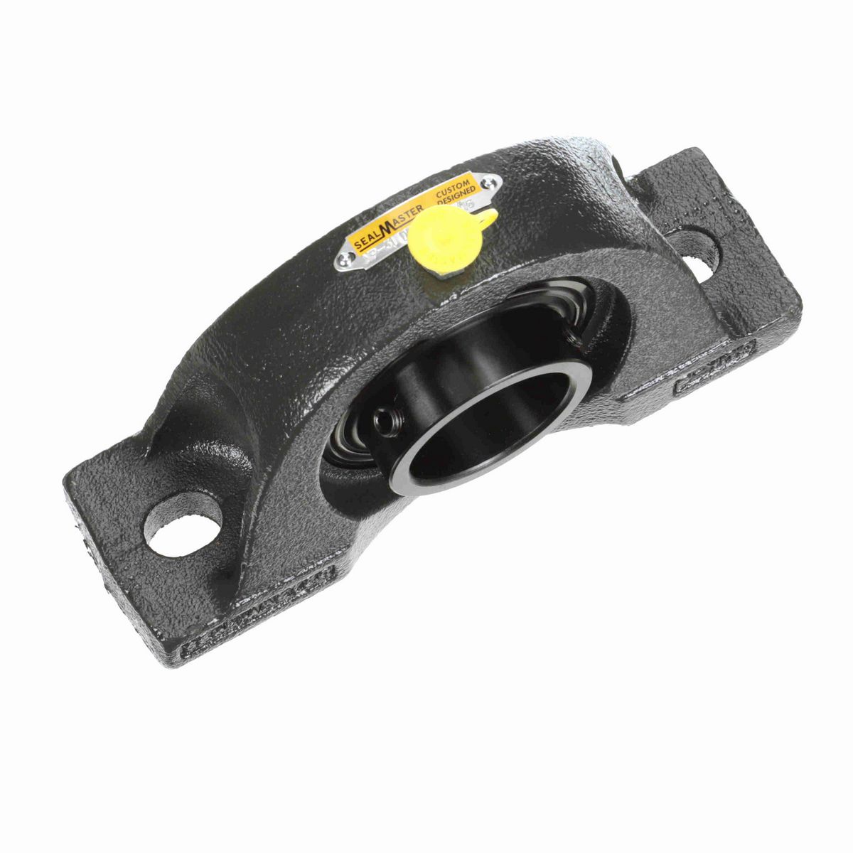 Sealmaster Mounted Cast Iron Two Bolt Pillow Block Ball Bearing - 52100 Bearing Steel, Black Oxided - Setscrew Lock - High Contamination - NP-31 DRT