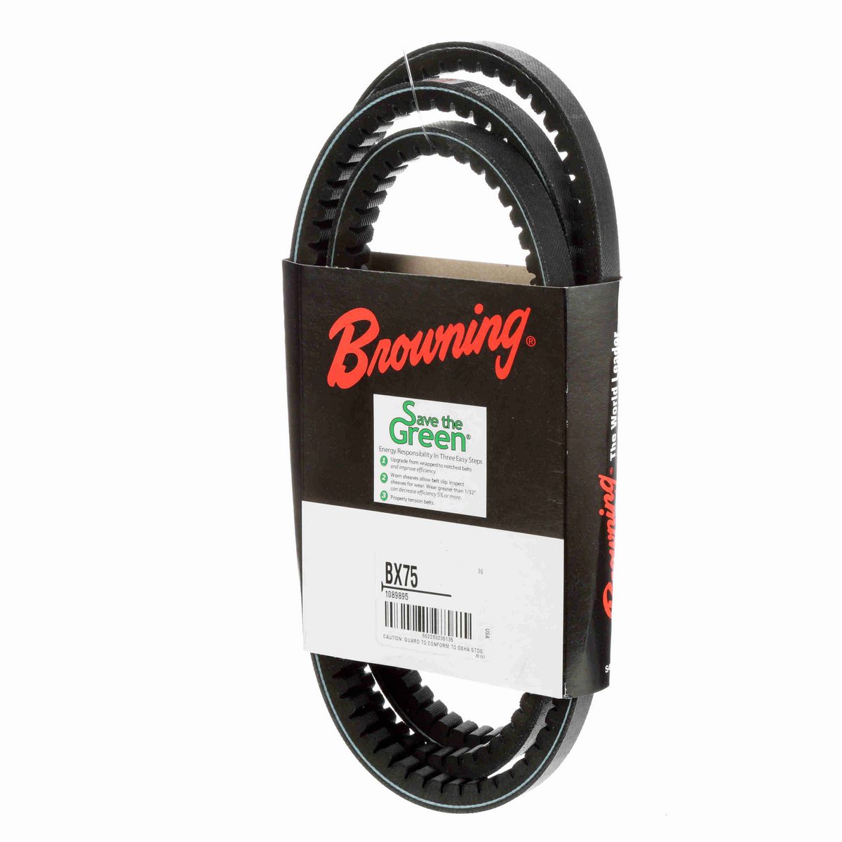 Browning EPDM Notched Belt 98% Efficient - BX75