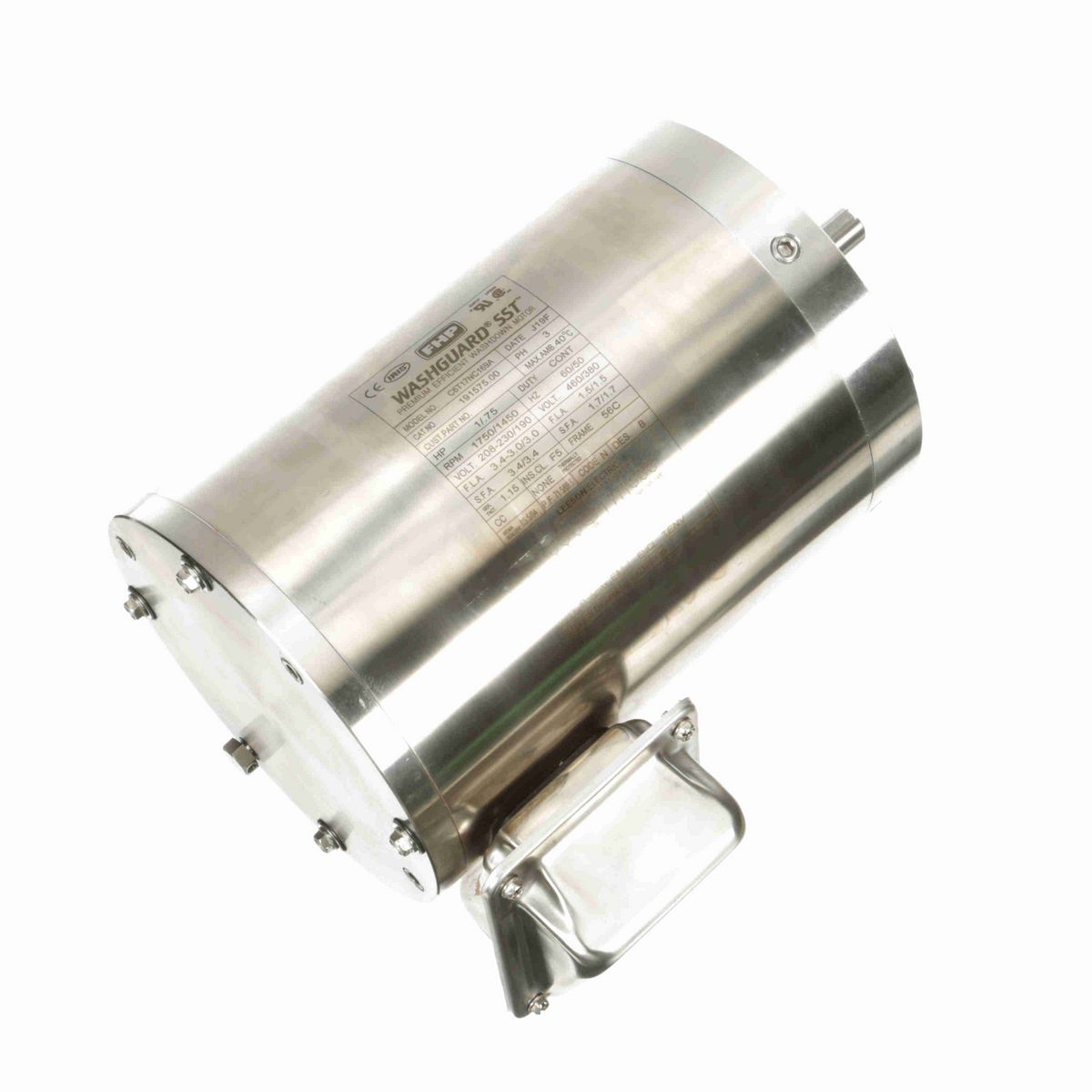LEESON General Purpose Motor, 1 & 0.75 HP, 3 Ph, 60 & 50 Hz, 230/460 & 190/380 V, 1800 & 1500 RPM, 56C Frame, TENV - 191575.00