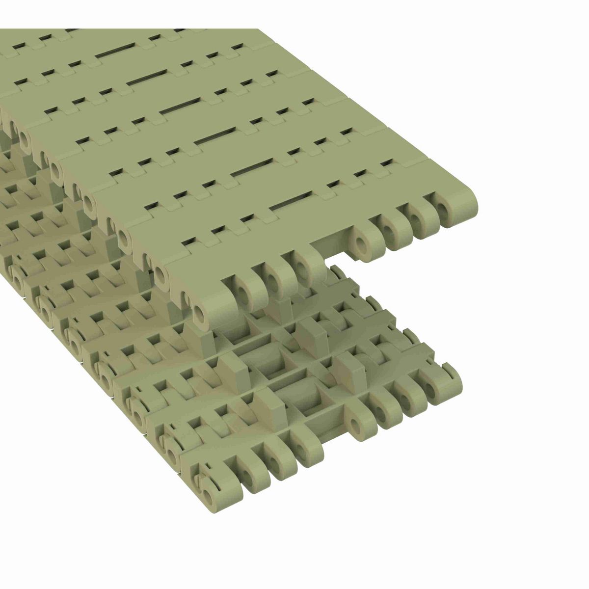 Rexnord 7705 Straight Running Solid Top, Material: Green Abrasion Resistant Polyamide, Width: 4.5in, Pitch: 1in - 81426361