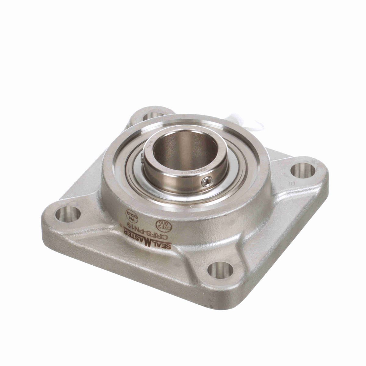Sealmaster Mounted Stainless Steel Four Bolt Flange Ball Bearing - 52100 Bearing Steel, Phosphorus Nickel Coated - Setscrew Lock - Corrosion Resistant - CRFS-PN19