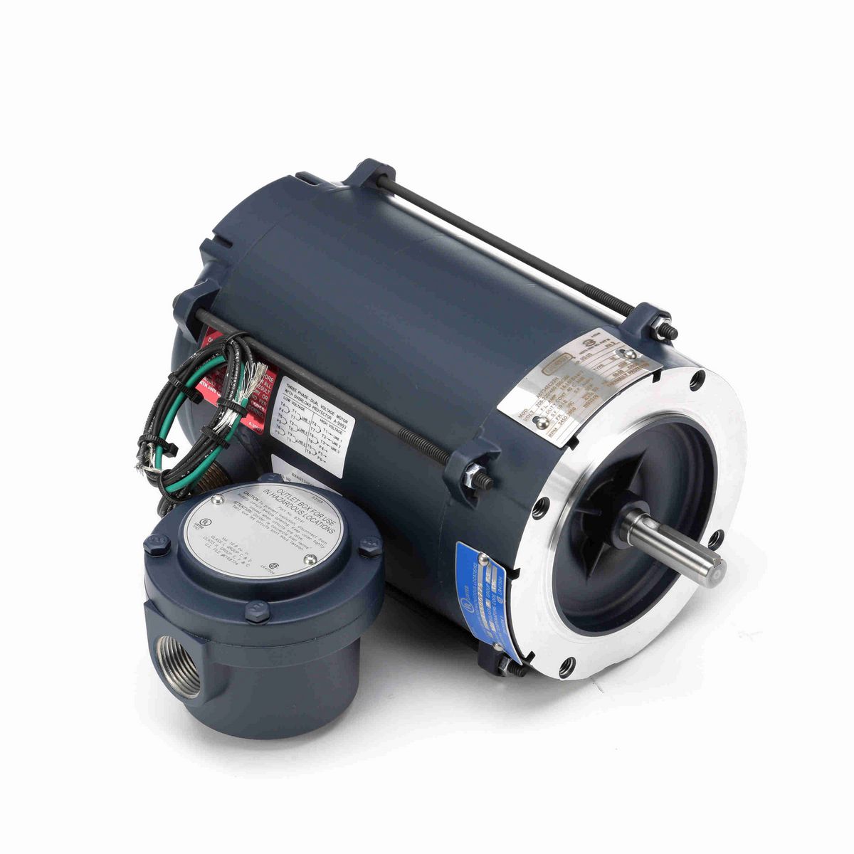 LEESON Explosion Proof Motor, 0.50 & 0.33 HP, 3 Ph, 60 & 50 Hz, 208-230/460 & 190/380 V, 3600 & 3000 RPM, 56C Frame, EPNV - 111933.00