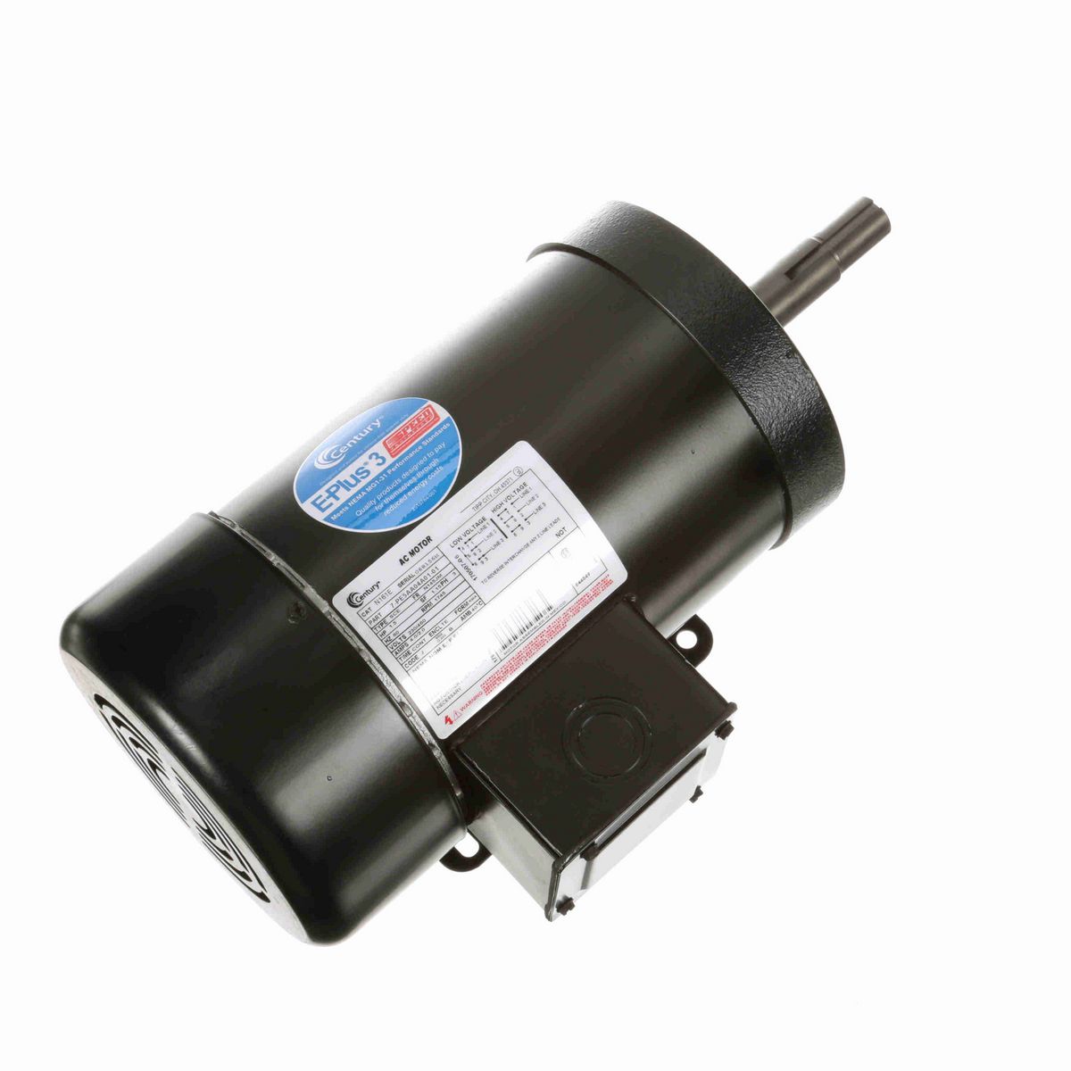 Century Close-Coupled Pump Motor, 1.5 HP, 3 Ph, 60 Hz, 230/460 V, 1800 RPM, N145JM Frame, TEFC - N161E