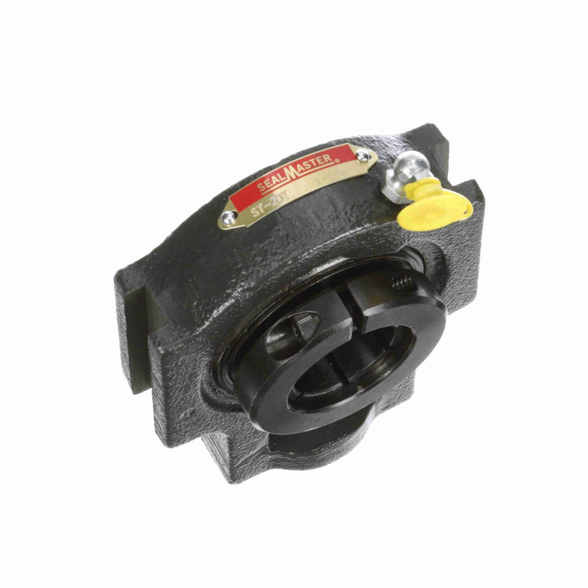 Sealmaster Mounted Cast Iron Wide Slot Take Up Ball Bearing - 52100 Bearing Steel, Black Oxided - Concentric Lock - ST-20T