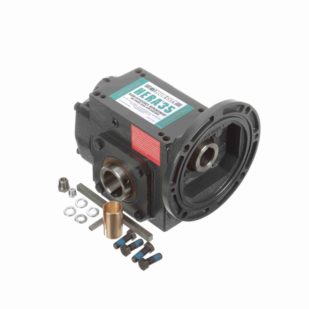 Hub City HERA Gear Reducer HERA Cast Iron Helical-Hypoid Reducer - HERA35ES 11.42 143TC 1.438