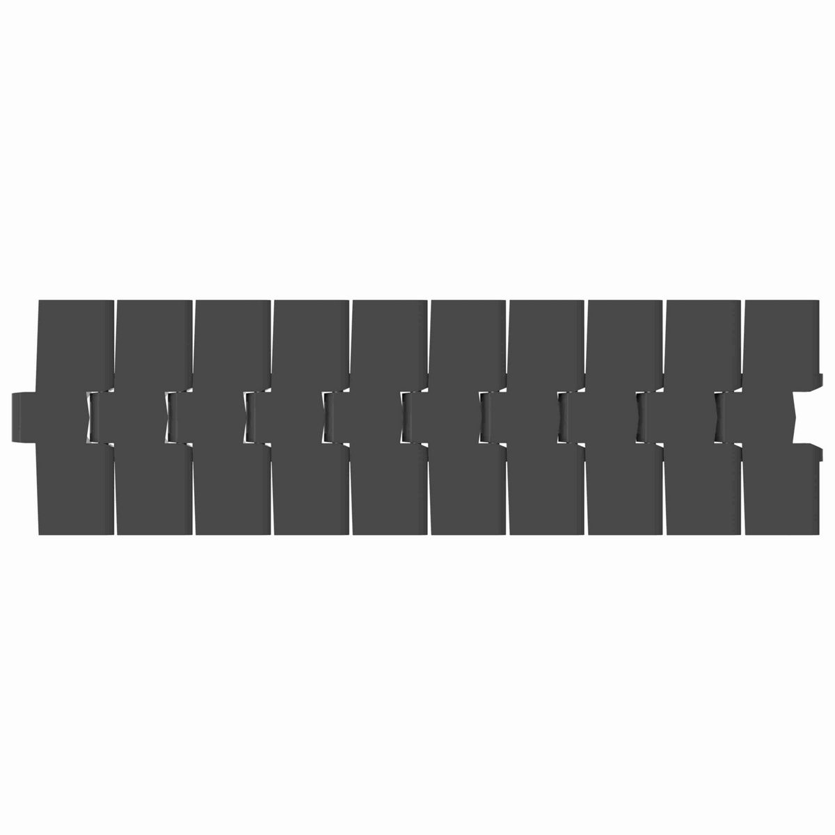 Rexnord 880TAB BO Side-flexing Solid Top Tight Radius, Material: Black Anti-Static, Width: 4.5in, Pitch: 1.5in - 81414342