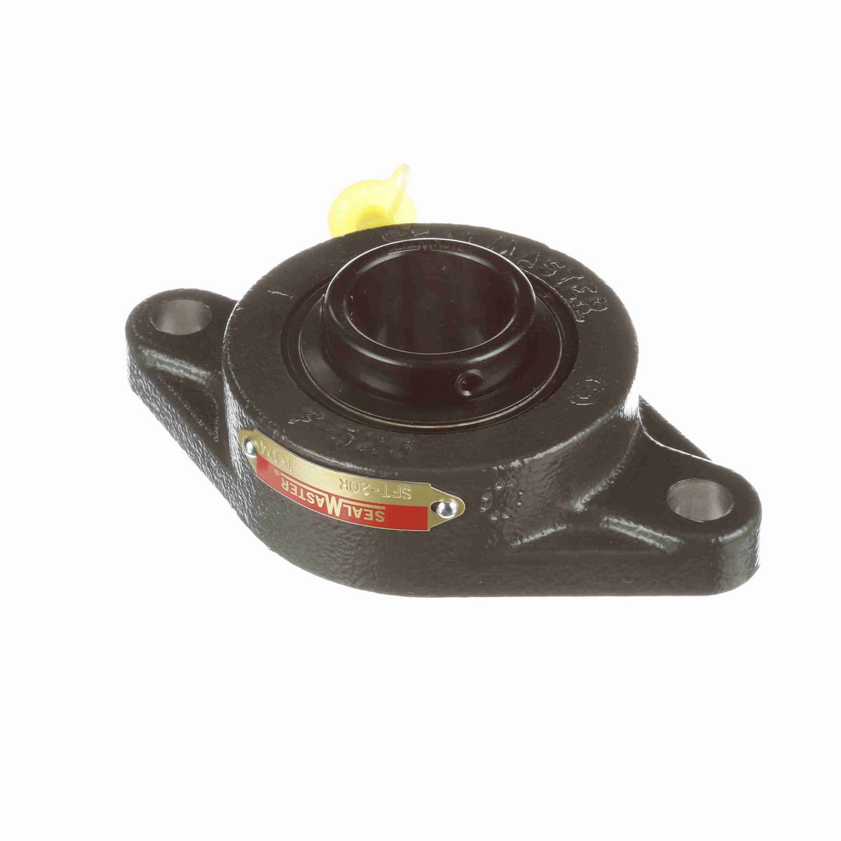 Sealmaster Mounted Cast Iron Two Bolt Flange Ball Bearing - 52100 Bearing Steel, Black Oxided - Setscrew Lock - SFT-20R