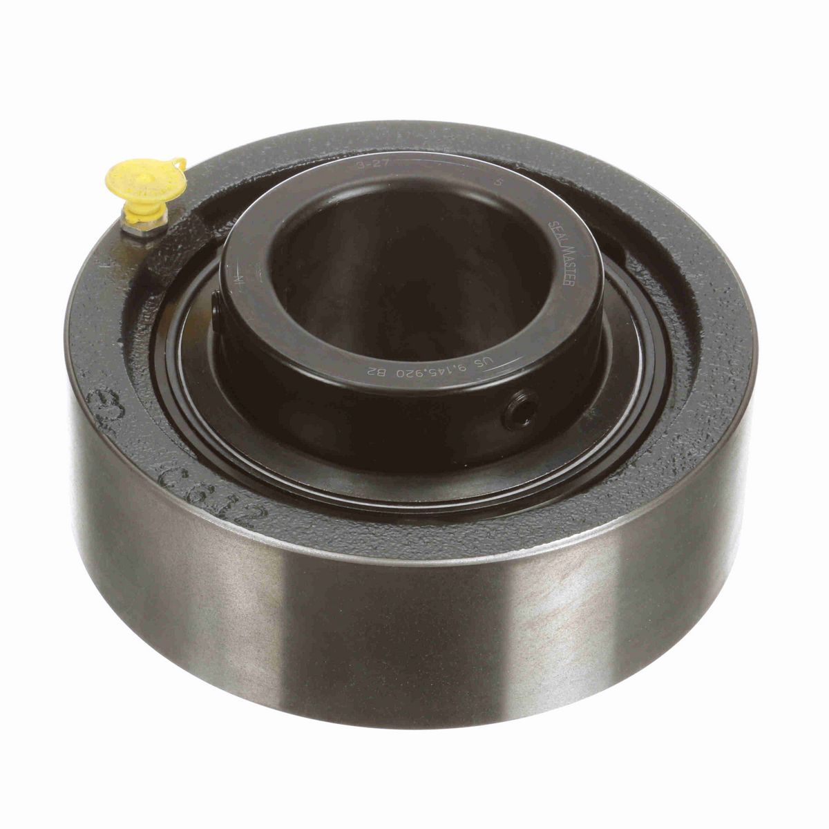 Sealmaster Mounted Cast Iron Cylindrical Cartridge Ball Bearing - 52100 Bearing Steel, Black Oxided - Setscrew Lock - MSC-39