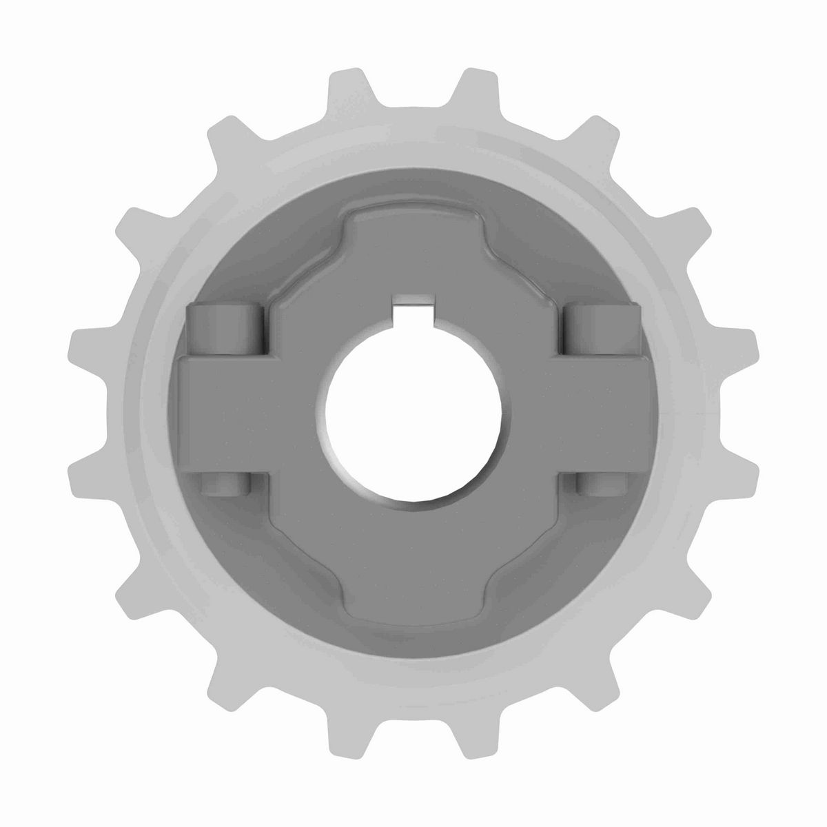 Rexnord 7700 Series Split Cast Stainless Steel Sprocket and a 16 Teeth with 1-3/8in Round Shaft-Ready Bore with Keyway & Setscrew - 614-163-3
