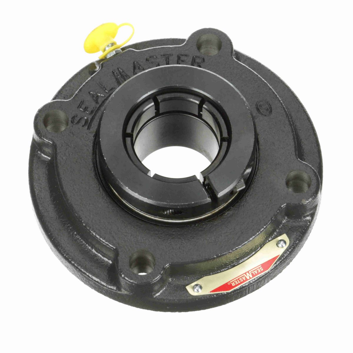 Sealmaster Mounted Cast Iron Flange Cartridge Ball Bearing - 52100 Bearing Steel, Black Oxided - Concentric Lock - Extra Low Drag - SFC-24T XLO