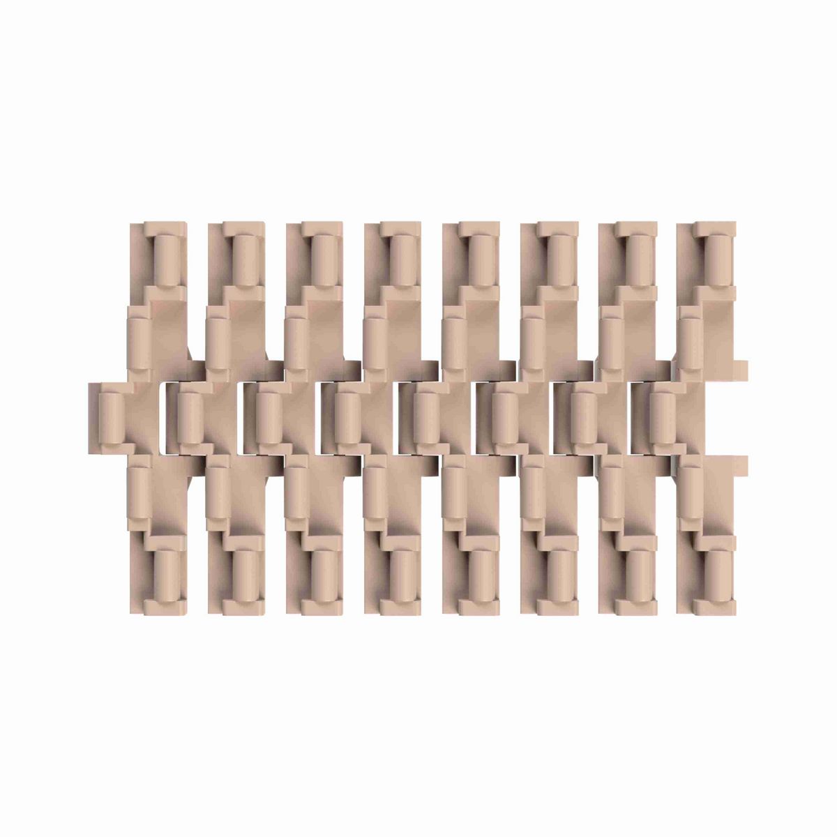 Rexnord 883TAB LBP Side-flexing Low Backline Pressure, Material: Tan Low Friction, Width: 7.5in, Pitch: 1.5in - LBP883TK7.5