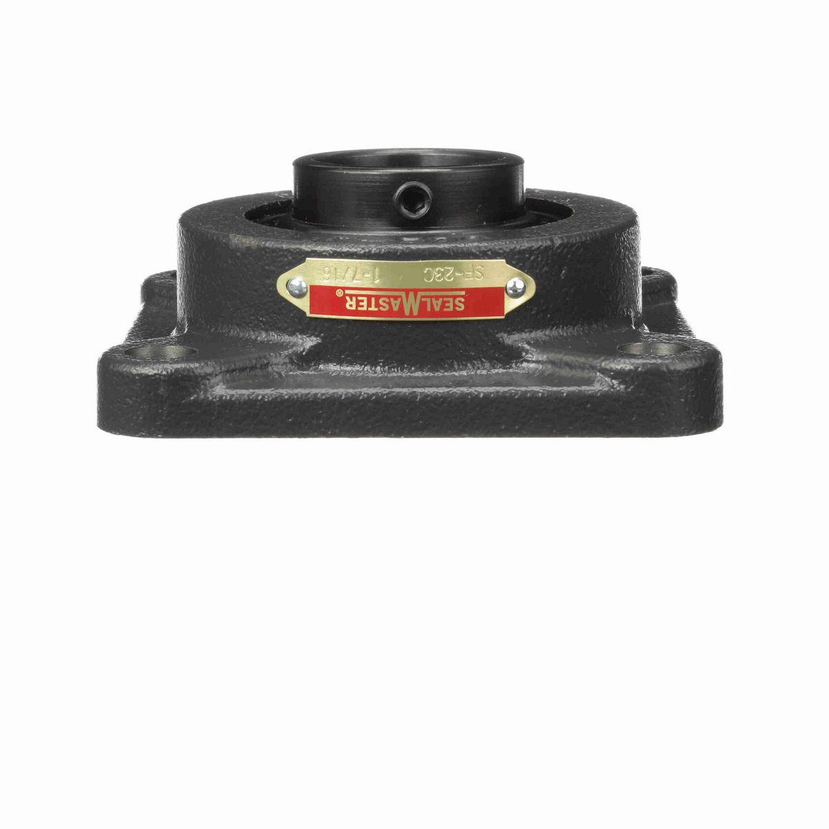Sealmaster Mounted Cast Iron Four Bolt Flange Ball Bearing - 52100 Bearing Steel, Black Oxided - Setscrew Lock - SF-23C