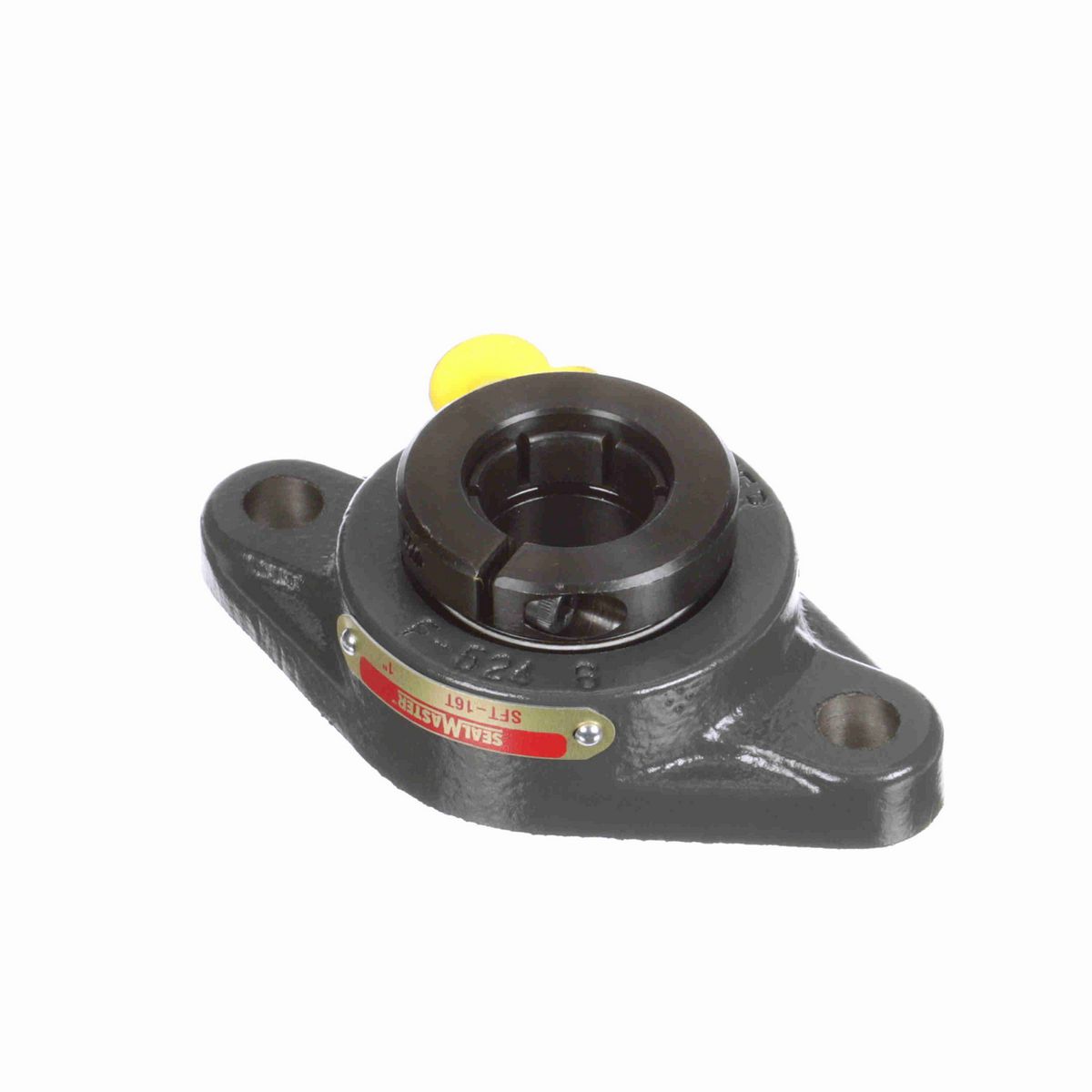 Sealmaster Mounted Cast Iron Two Bolt Flange Ball Bearing - 52100 Bearing Steel, Black Oxided - Concentric Lock - SFT-16T