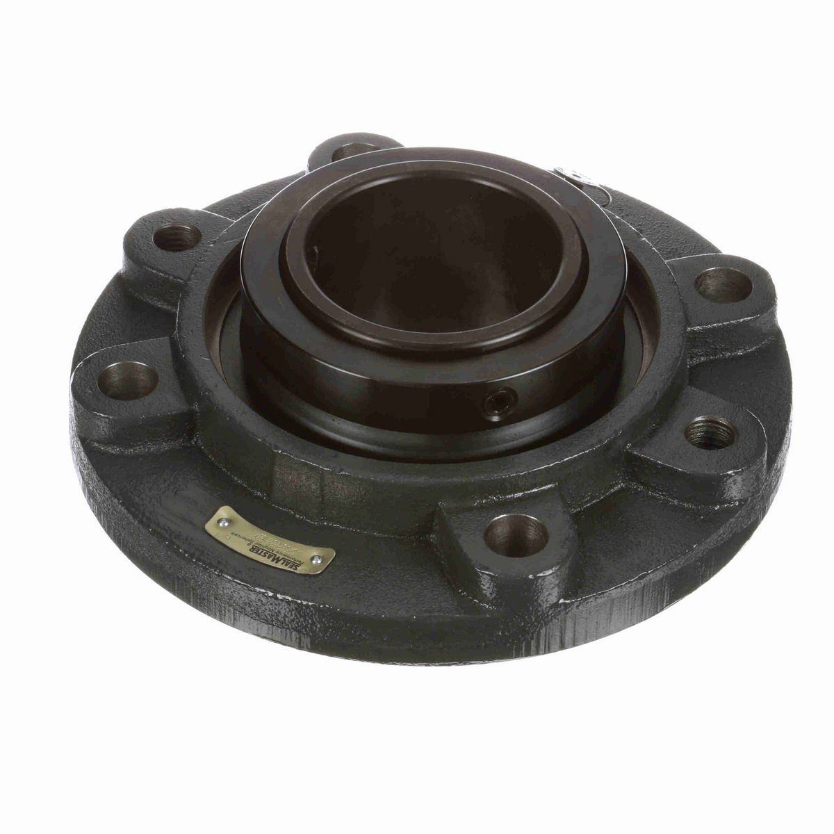 Sealmaster Mounted Ductile Iron Piloted Flange Spherical Roller - 52100 Bearing Steel, Black Oxided - Collar Mount Lock - USFCE5000-307